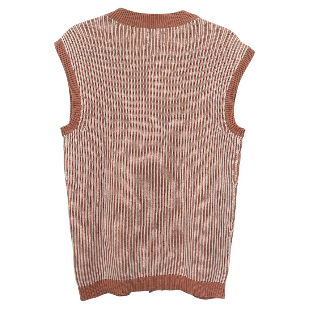 Asos Men's Oversized Pink Cardigan Sweater Vest Sz S - Picture 2 of 5